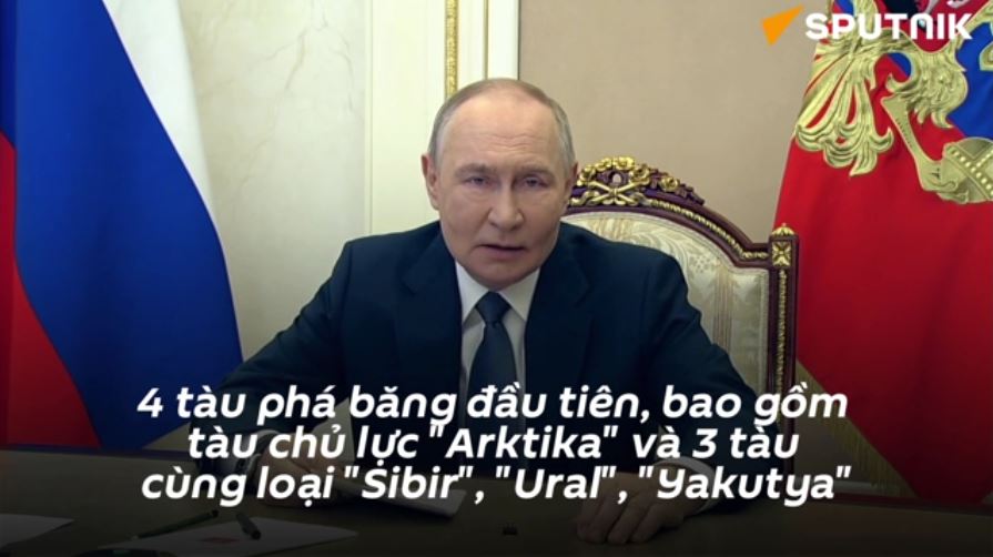 Tổng thống Putin gọi Nga là quốc gia duy nhất có khả năng sản xuất hàng loạt tàu phá băng