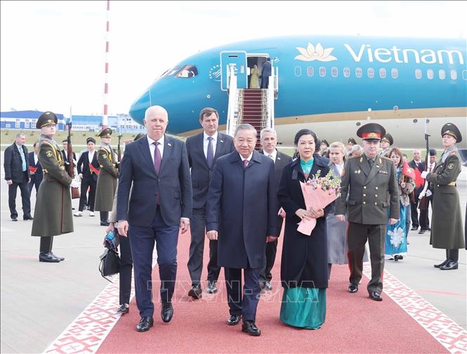 Tổng Bí thư Tô Lâm đến Minsk, bắt đầu thăm cấp Nhà nước tới Belarus