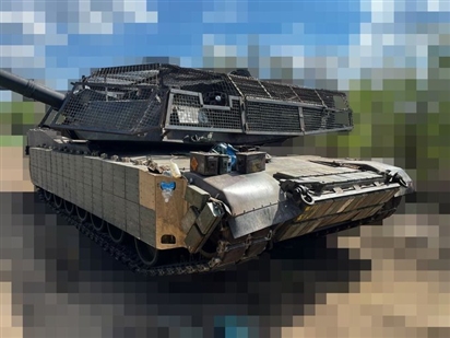 Ukraine lắp lồng sắt phòng thiết bị bay không người lái cho siêu tăng Abrams