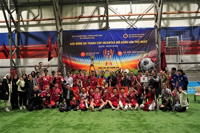 Giải bóng đá mùa Đông của người Việt ở Moskva khép lại thành công