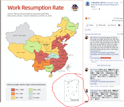 Việt Nam lên tiếng việc Đại sứ quán Trung Quốc đăng bản đồ 'đường lưỡi bò'