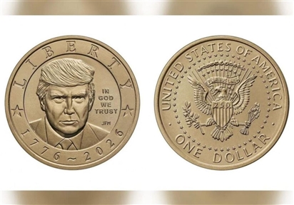Mỹ sản xuất đồng xu 1 USD có hình ông Trump