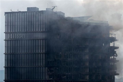 Làn sóng biểu tình ở Nepal: Khách sạn 5 sao Hilton sừng sững một thời bị thiêu rụi