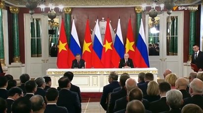 Ông Putin và ông Tô Lâm thông qua Tuyên bố chung về tăng cường quan hệ Nga - Việt