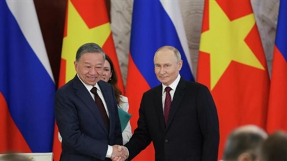 Tổng thống Nga Putin hội đàm với Chủ tịch Việt Nam Tô Lâm tại Điện Kremlin vào ngày 9 tháng 9