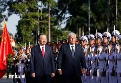 Tổng Bí thư, Chủ tịch nước Tô Lâm chủ trì Lễ đón Tổng thống Cộng hòa Panama thăm chính thức Việt Nam