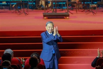 Tổng Bí thư dự chương trình 'Tâm hồn Nga trong lòng Việt Nam' tại công trình biểu tượng hơn 40 năm