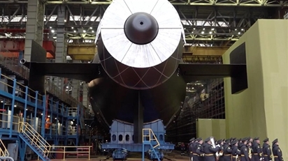 Tàu ngầm hạt nhân Khabarovsk của Nga hạ thủy tại Severodvinsk