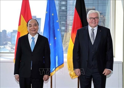 Chủ tịch nước Nguyễn Xuân Phúc tiếp Tổng thống Đức