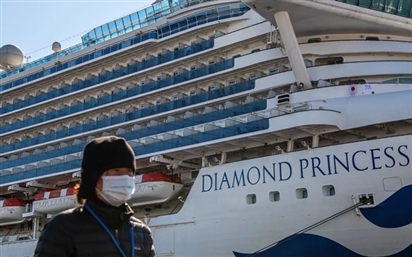 Số ca nhiễm Covid-19 trên tàu du lịch Diamond Princess tăng lên 542