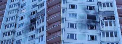 Video UAV Ukraine lao vào chung cư của Nga