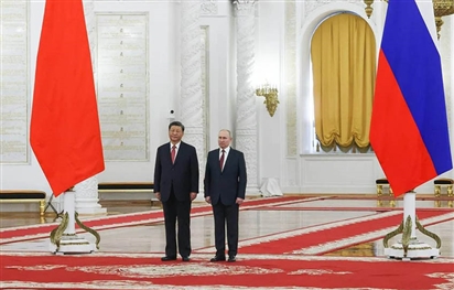 Tổng thống Nga Putin tổ chức lễ đón chính thức Chủ tịch Trung Quốc Tập Cận Bình