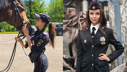 Chân dung nữ cảnh sát xinh đẹp Nga giỏi cưỡi ngựa Darya Yusupova