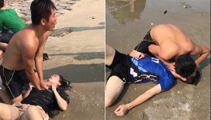 Trung úy cảnh sát cứu nhóm thanh niên đuối nước tại Bà Rịa - Vũng Tàu