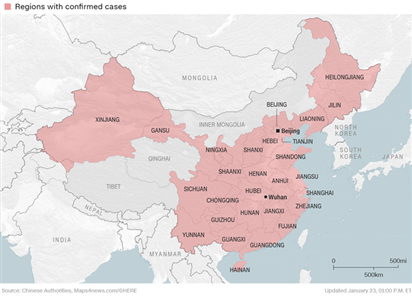Tất cả khu vực ở Trung Quốc đều có người nhiễm virus corona
