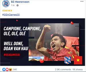 SC Heerenveen gửi thông điệp đến Đoàn Văn Hậu sau khi đoạt HCV SEA Games