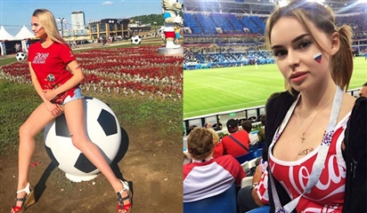 Tin ảnh: Những cô gái Nga xinh đẹp cổ vũ World Cup 2018