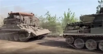 Video kéo xe tăng Abrams nơi tiền tuyến về Moscow