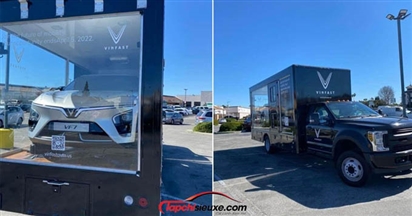 Xe điện VinFast được chuyên chở vòng quanh nước Mỹ nhằm quảng bá thương hiệu